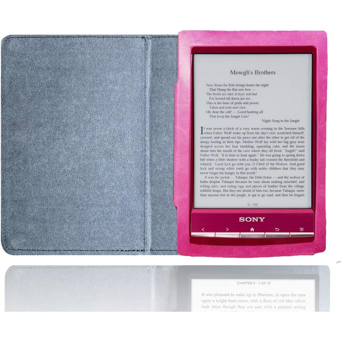 Чохол для Sony PRS-T2/PRS-T1 (6 дюймів), рожевий, з PU-шкіри