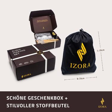 Набір для приготування суші Izora з посібником для початківців, рецептами та стильною коробкою