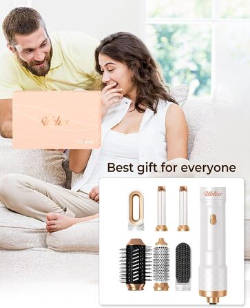 UKLISS Професійний стайлер для волосся 6-в-1 (фен, локони, брашінґ), білий