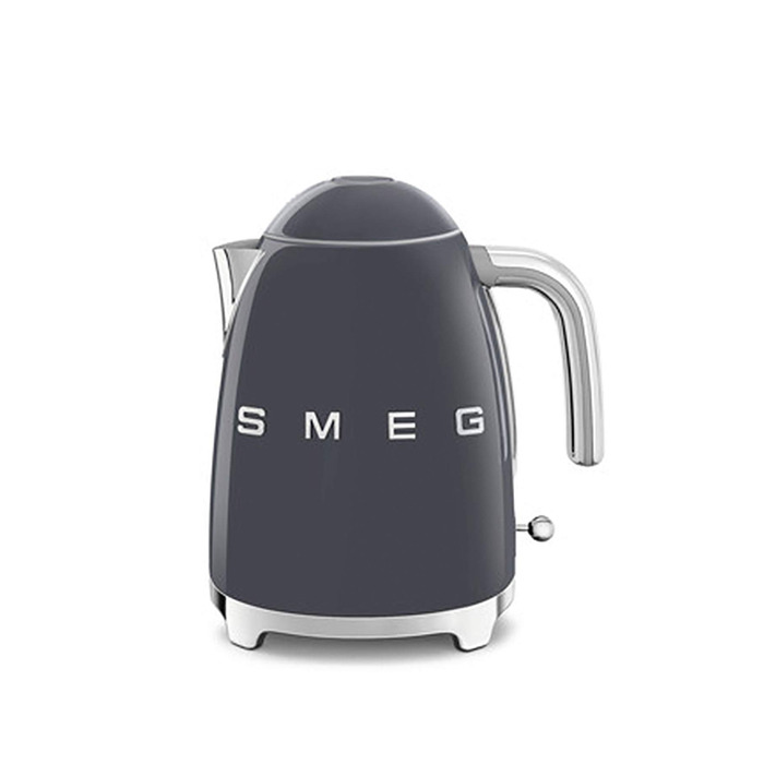 Електричний чайник Smeg KLF03WHEU 1.7л, 2400Вт, з фільтром від накипу та системою Soft-Opening, сірий