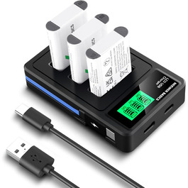 NEEWER 3 шт. Запасні акумулятори NP-BX1 з USB зарядним пристроєм, 1090mAh, сумісні з Sony ZV1, ZV-1 II, RX100, RX100II, RX100M II, HDR-AS15, HDR-AS30