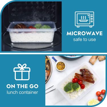 Набір контейнерів для зберігання продуктів 48 шт. (24 контейнери, 24 кришки) - BPA free, для холодильника, морозильника та мікрохвильової печі