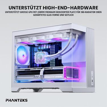 Корпус для ПК Phanteks XT V3 Mini-Tower Micro-ATX, білий, загартоване скло, 3x 120мм RGB вентилятори, підтримка радіатора 360мм та GPU 430мм