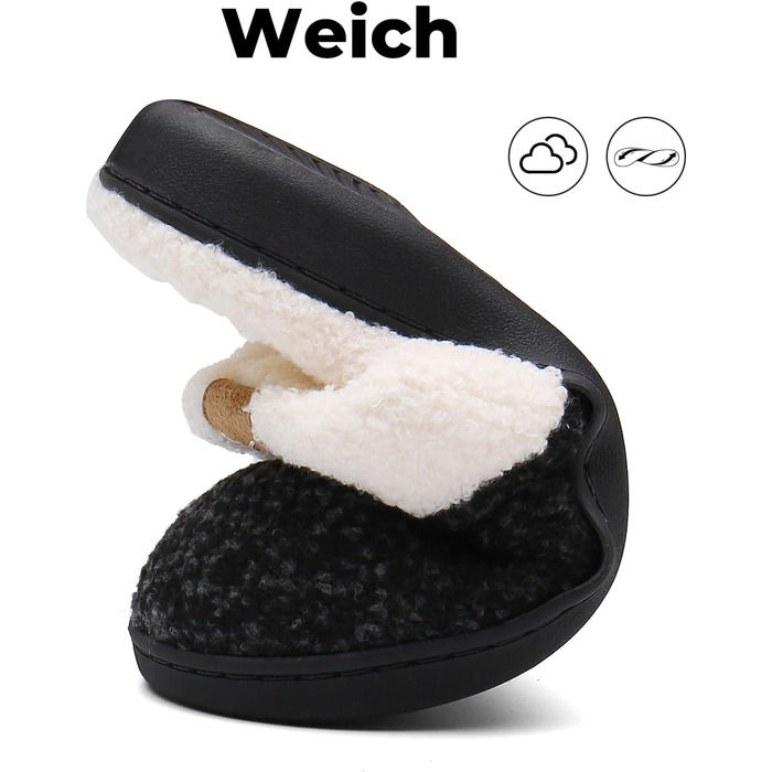Тапочки зимові Mishansha для чоловіків та жінок, утеплені, з пам'яттю, з плюшем, 42/43 EU, чорні