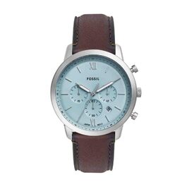 Годинник чоловічий Fossil Neutra Chronograph – шкіряний ремінець (коричневий/блакитний)