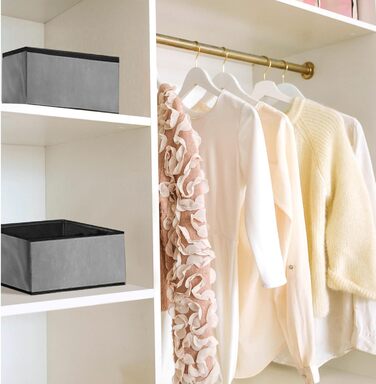 Puricon 13-Piece Storage Box Set Fabric Drawer Organizers/Organization System for Clothes Foldable Storage Boxes Set Boxes for Closet Bedroom - Grey