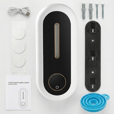Безконтактний автоматичний дозатор для мила, настінний, USB, 350 мл, LED, сучасний дизайн