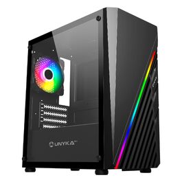 Ігровий корпус для ПК UNYKA GLAYZE Micro ATX, ARGB підсвітка, загартоване скло, 120мм ARGB вентилятори, USB 3.0/2.0