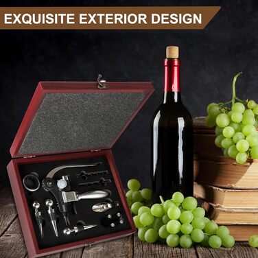 Набір сомельє UCAMP Luxus Wein Öffner з 11 відкривачами для пляшок, аксесуарами для вина (дерев'яна коробка)