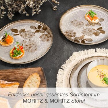 Набір посуду Moritz & Moritz BLOSSOM для 6 осіб (24 предмети) - Сучасний сервіз з ігровим дизайном, легкий у догляді, включає тарілки, миски та чашки. Сервіз з великими тарілками (2 шт.)