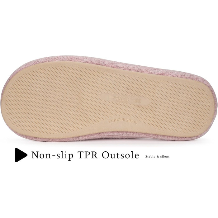 Тапочки жіночі Eagsouni з льону, зручні, з антиковзкою підошвою, з Memory Foam, для дому, рожеві (39/40 EU)
