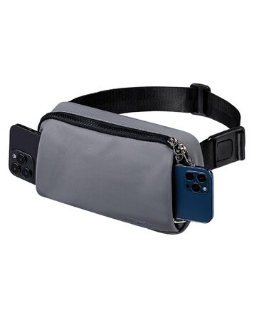 WATERFLY Поясна сумка на пояс для чоловіків та жінок: стильна сумка через плече, спортивна, модний аксесуар, водонепроникна, маленька сумка на стегно для активного відпочинку, подорожей, піших прогулянок, фестивалів (темно-сірий)