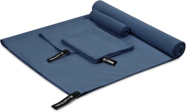 Рушник мікрофібра Flintronic, 200x100 см, великий пляжний рушник, швидковисихаючий, для спорту, подорожей, пляжу, сауни (Темно-синій, (180*90 см)*1 + (80*40 см)*2)