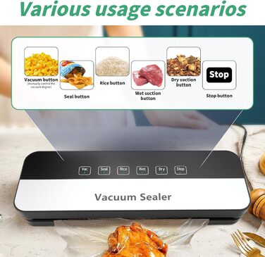Вакуумний пакувальник 6-в-1 для продуктів харчування, сухий/вологий режим, пристрій для запечатування з вакуумними пакетами