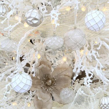 Набір прикрас для ялинки Sea Team: кульки та орнаменти, червоний та білий, 60 мм, 30 шт.