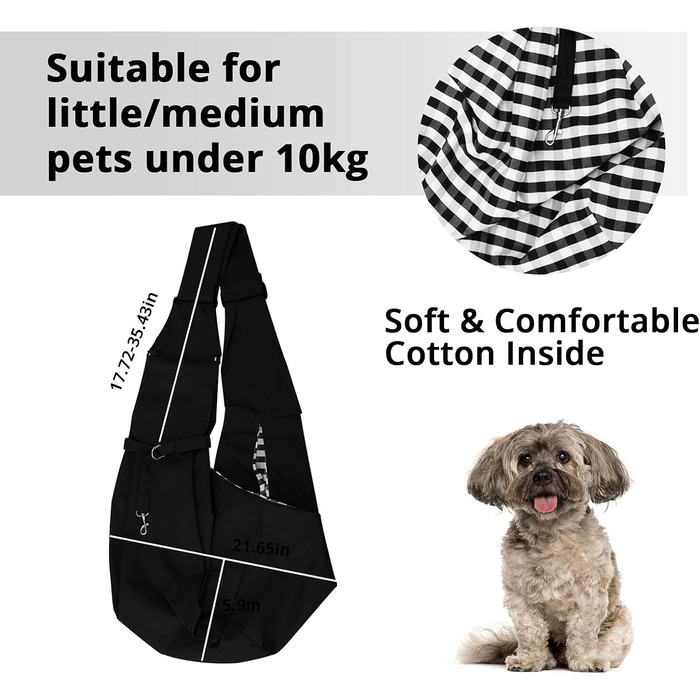 Чорна переносна сумка для собак та інших домашніх тварин, регульована, дихаюча, для прогулянок та активного відпочинку