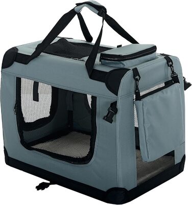 Транспортна переноска для собак і котів PET VIOLET, сіра, 62x42x44 см (L 70 x B 52 x H 50 см)