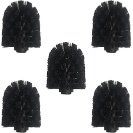 Набір для чищення унітазу WAVEWO з кріпленням на стіну, силіконова щітка та тримач, квадратна щітка з нержавіючої сталі 304, 2 насадки (чорна PP)