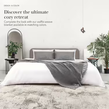 100% Cotton Pillowcases, Waffle Weave, 2-Pack, ultra-soft, cozy, and breathable, for Standard and King-size pillows, luxurious bed and pillowcases, durable and stylish, made in