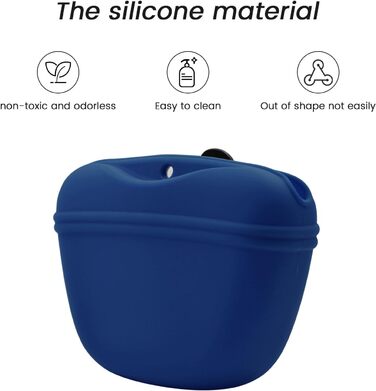 Силіконовий мішечок для корму для собак AUDWUD з кліпсою та магнітною застібкою, 2 шт., морська синя