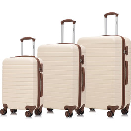 Набір валіз-ролерів (3 шт): M, L, XL, білий, з коліщатками 360°, замком, зручною ручкою. Elfenbeinweiß