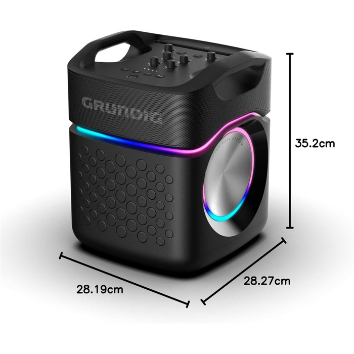 Портативна Bluetooth колонка Grundig GBT Black - потужний звук, акумулятор до 20 годин, Powerbank, водонепроникність, 160 Вт (Party Hit Max)