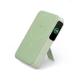Powerbank Anker MagGo: 10000mAh, Qi2, 15W, MagSafe, USB-C, з дисплеєм та підставкою (Зелений)