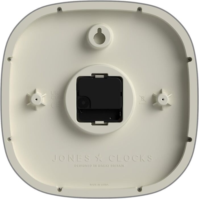 JONES CLOCKS Square Retro Wall Clock made of high-quality acrylic, 'Sprite' in Mint 25 x 25 x 5 cm (Gray)