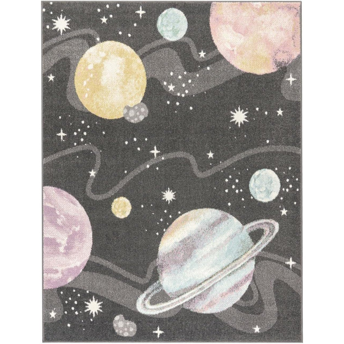 Дитячий килим TT Home для хлопчика та дівчинки, сучасний м'який, антрацит, 120x160 см