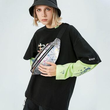 Спортивна поясна сумка Flintronic: світловідбиваюча, водонепроникна, з відділенням для карт. Ідеальна для подорожей, піших прогулянок, велоспорту та активного відпочинку. Комплект 2 шт (чорний + сріблястий)