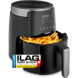 MEDION P40 L Фритюрниця без олії (4.7л, Airfryer, 1500 Вт, таймер 60 хв, до 200°C, антипригарне покриття, MD13030) білий (чорний)