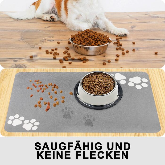 Підкладка під миску для собак та котів, нековзна, чорна 40x60 см. Швидковисихаюча, легко миється. Підкладка для годівниці для тварин