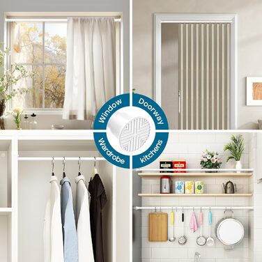 Штанга для душу/шторки без свердління Aizesi, 80-160 см, білий колір, 1 шт. (телескопічна, регульована)