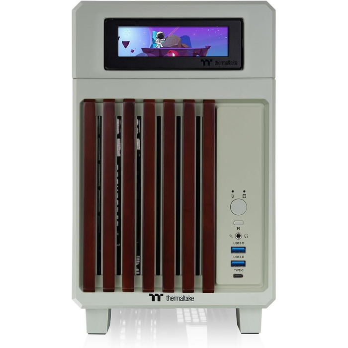 Корпус Thermaltake Mini-ITX TR100 Wood, 18.4л, 280мм AIO, Зелений Матча