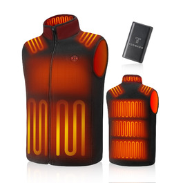 Обогреваемый жилет для мужчин из флиса с Powerbank, 15 зон обігріву, легкий, дихаючий, теплий жилет, чорний
