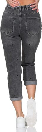 Джинси жіночі Hailys Mom Jeans з високою талією, сірі серця (S)