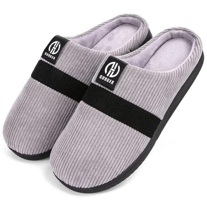 Тапочки домашні чоловічі/жіночі зимові з плюшевою підкладкою, розмір 36-51 (46/47 EU, сірий колір C2)