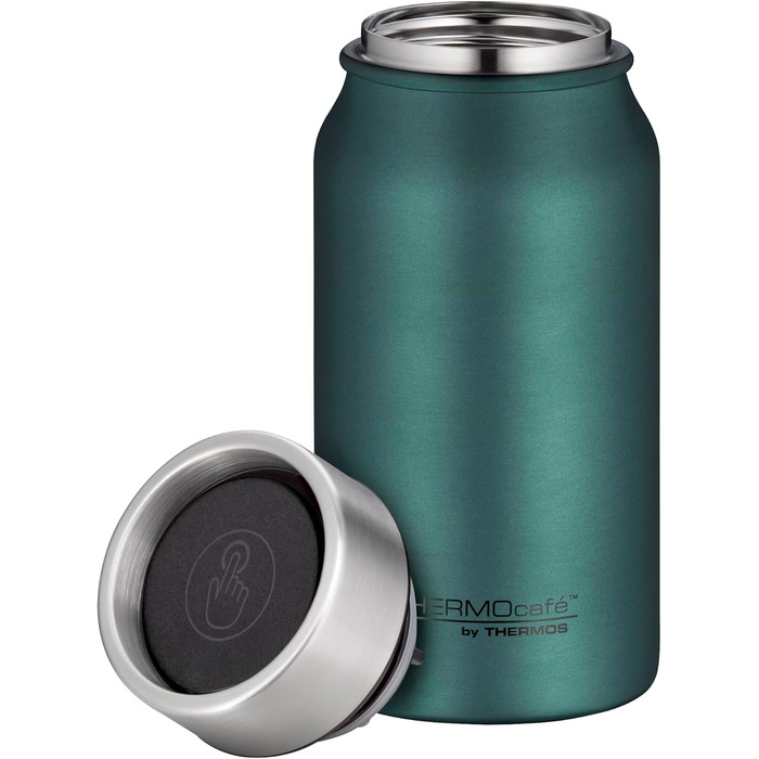 Термокружка THERMOcafé by THERMOS TC 0,5 л, нержавіюча сталь, ізоляція, для кави з собою, не протікає, 9 год гаряча & 18 год холодна, можна мити в посудомийній машині, без BPA (Green Mat, 350 мл)
