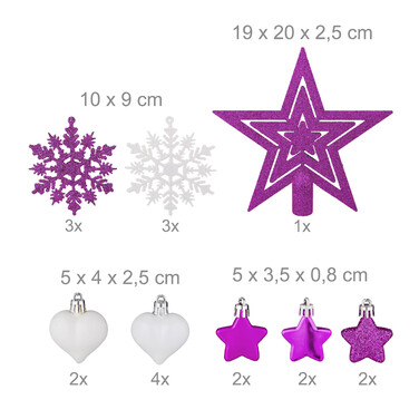 Relaxdays Christmas Baubles - Set of 101