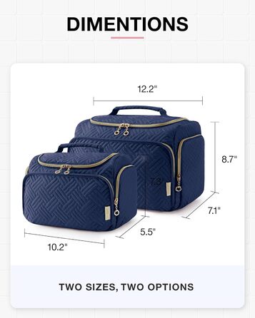 BAGSMART Косметичка для подорожей велика, Navy Blue (Військово-морський блакитний)