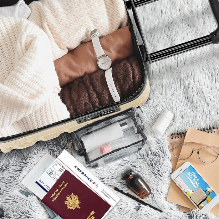 Чоткий валіза Flight Knight на 4 колесах, жорсткий корпус, ручна поклажа, сумісний з авіакомпаніями (British Airways, EasyJet), розмір 56x45x25 см (TSA)