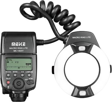 Makro спалах Meike MK-14EXT-N з LED AF Assist для камер Nikon (D5100, D3200, D3300, D5200, D90, D850, D3500)