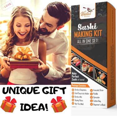 Набір для приготування суші 11 шт. - бамбуковий набір для суші: килимок, сервірувальний комплект для початківців, 2 килимки, 5 пар паличок для їжі з сумкою, ложка для рису, роздільник, сервірувальний піднос, тройна соусниця, Ebook