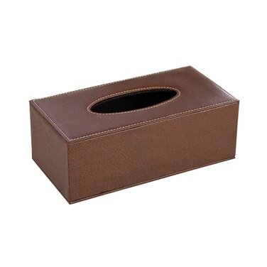 Тримач для серветок зі шкіри, коричневий, для дому, офісу, автомобіля. Ретро дизайн, міцний, стильний.