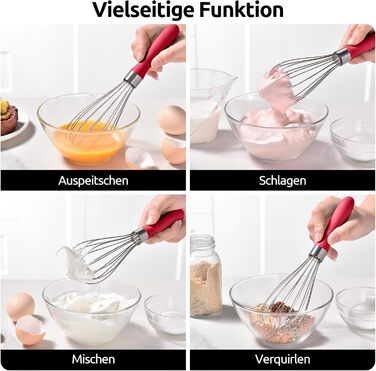 Міксер кухонний U-Taste, 30 см, нержавіюча сталь 18/10, 12 гнучких дротів, силіконовий руків'я