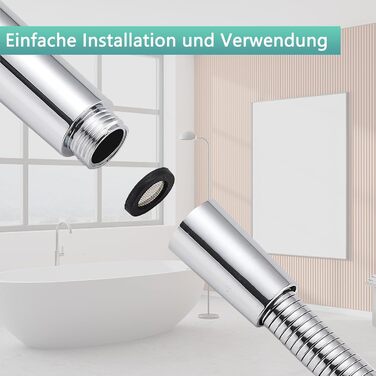 Stainless Steel Shower Head, Water-Saving Showerhead, High-Pressure Shower Head, Handheld Shower Head with Strong Jet, Rain Shower Head for Bathing, Spa, and Tub Cleaning (Silver)