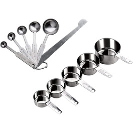 DECHOUS 12-Piece Measuring Spoon Set for Baking - Stainless Steel, Graduated Kitchen Cups, Spoons for Easy Measuring