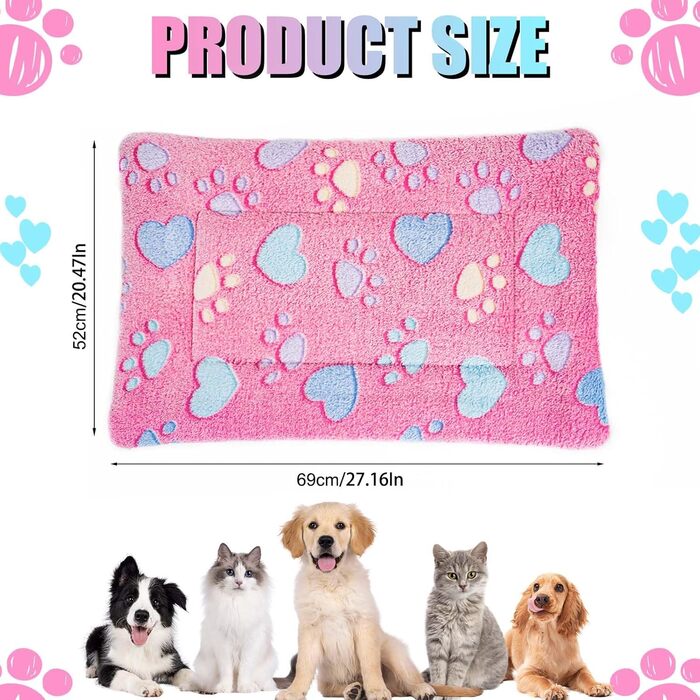 М'яке ліжко-матрац для собак та котів MICOOYO, 69x52 см, рожевий
