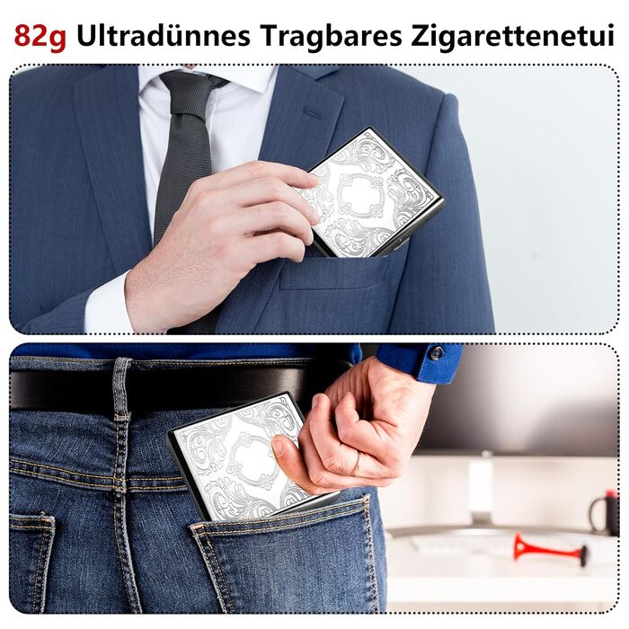Алюмінієве тютюнопакувальник срібного кольору на 20 сигарет - 2 шт.