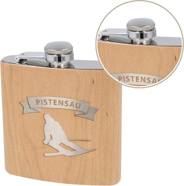 Фляга з нержавіючої сталі з гравіюванням 'Пістензау' - Оригінальний подарунок для любителів лиж та сноуборду | Ідеально для афтескі та зимових пригод